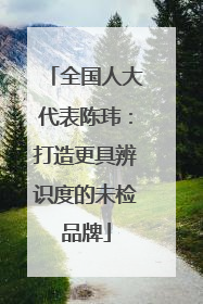 全国人大代表陈玮：打造更具辨识度的未检品牌