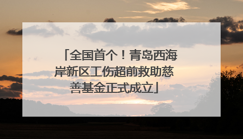 全国首个！青岛西海岸新区工伤超前救助慈善基金正式成立