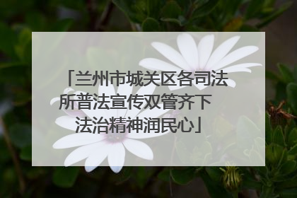 兰州市城关区各司法所普法宣传双管齐下 法治精神润民心