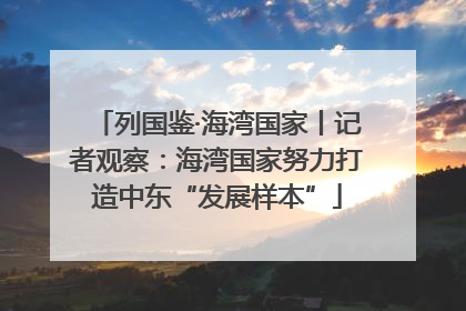 列国鉴·海湾国家丨记者观察：海湾国家努力打造中东“发展样本”