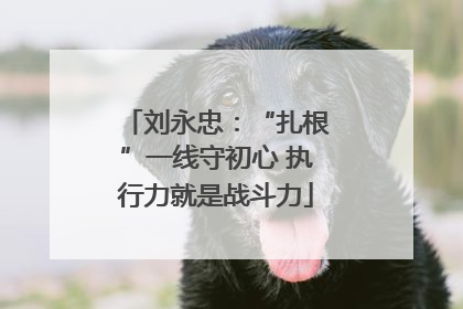 刘永忠：“扎根”一线守初心 执行力就是战斗力