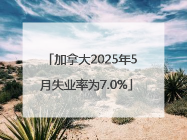 加拿大2025年5月失业率为7.0%