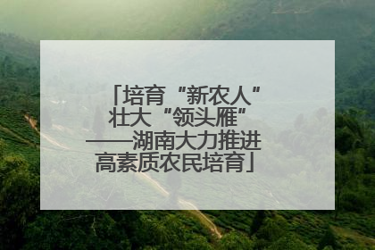 培育“新农人” 壮大“领头雁”——湖南大力推进高素质农民培育