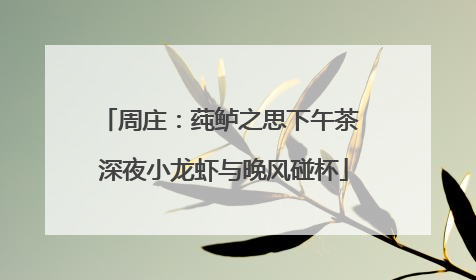 周庄：莼鲈之思下午茶 深夜小龙虾与晚风碰杯