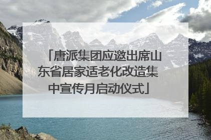 唐派集团应邀出席山东省居家适老化改造集中宣传月启动仪式
