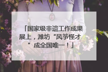 国家级非遗工作成果展上，潍坊“风筝怪才”成全国唯一！