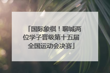 国际象棋！聊城两位学子晋级第十五届全国运动会决赛