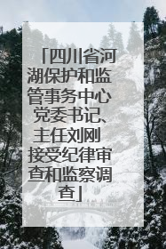 四川省河湖保护和监管事务中心党委书记、主任刘刚 接受纪律审查和监察调查