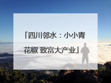 四川邻水：小小青花椒 致富大产业