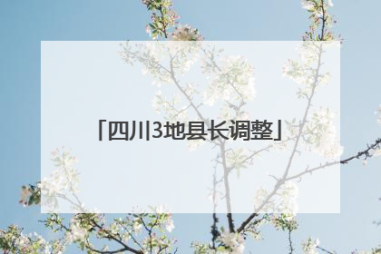 四川3地县长调整