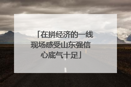 在拼经济的一线现场感受山东强信心底气十足