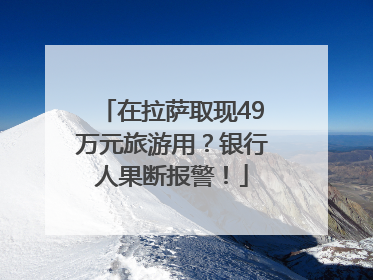 在拉萨取现49万元旅游用？银行人果断报警！