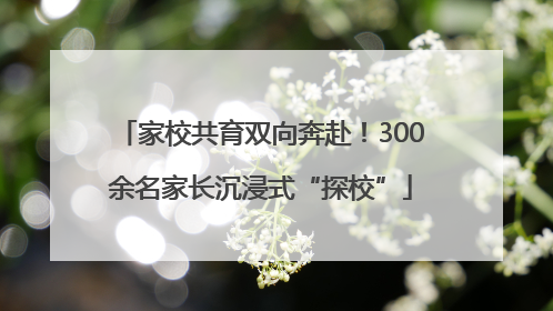 家校共育双向奔赴！300余名家长沉浸式“探校”