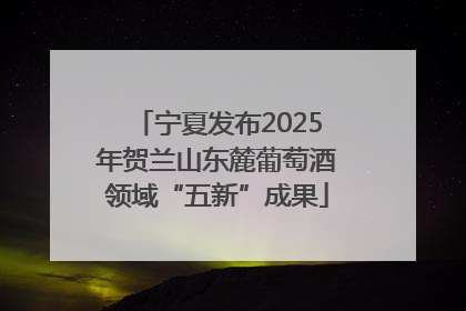 宁夏发布2025年贺兰山东麓葡萄酒领域“五新”成果