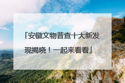 安徽文物普查十大新发现揭晓！一起来看看