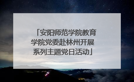 安阳师范学院教育学院党委赴林州开展系列主题党日活动