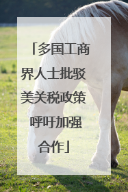 多国工商界人士批驳美关税政策 呼吁加强合作