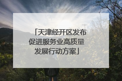 天津经开区发布促进服务业高质量发展行动方案