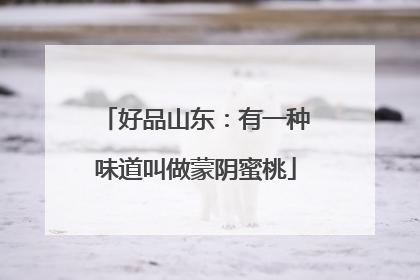 好品山东：有一种味道叫做蒙阴蜜桃