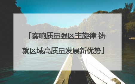 奏响质量强区主旋律 铸就区域高质量发展新优势