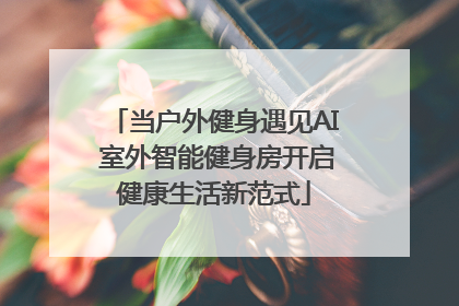 当户外健身遇见AI 室外智能健身房开启健康生活新范式
