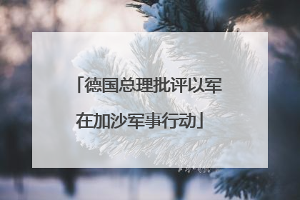 德国总理批评以军在加沙军事行动
