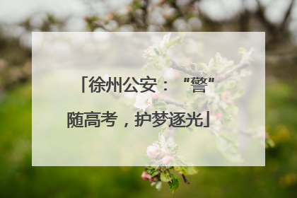 徐州公安：“警”随高考，护梦逐光