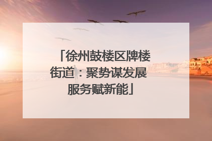 徐州鼓楼区牌楼街道：聚势谋发展 服务赋新能