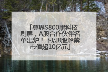 尊界S800黑科技刷屏，A股合作伙伴名单出炉！下周8股解禁市值超10亿元