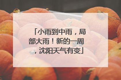 小雨到中雨，局部大雨！新的一周，沈阳天气有变