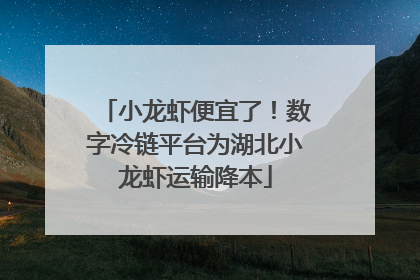 小龙虾便宜了！数字冷链平台为湖北小龙虾运输降本