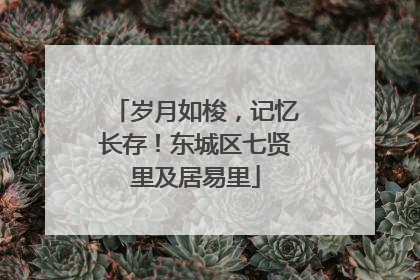 岁月如梭，记忆长存！东城区七贤里及居易里