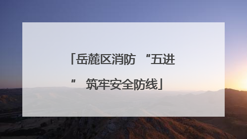 岳麓区消防 “五进” 筑牢安全防线