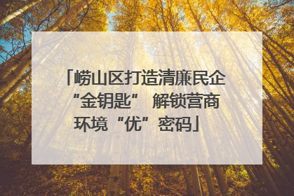 崂山区打造清廉民企“金钥匙” 解锁营商环境“优”密码