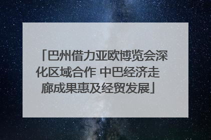 巴州借力亚欧博览会深化区域合作 中巴经济走廊成果惠及经贸发展