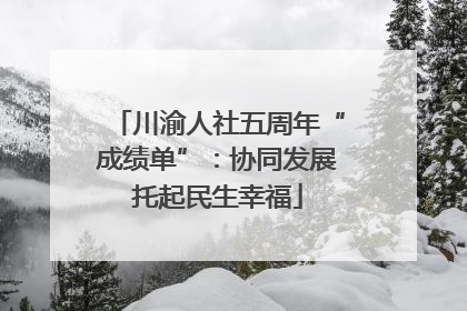 川渝人社五周年“成绩单”：协同发展托起民生幸福
