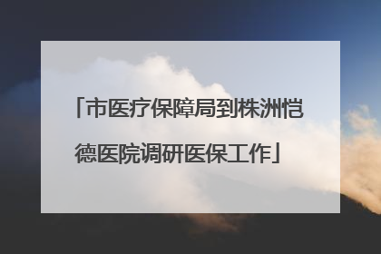 市医疗保障局到株洲恺德医院调研医保工作