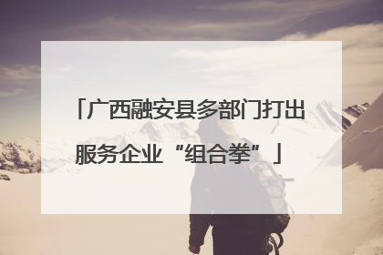 广西融安县多部门打出服务企业“组合拳”