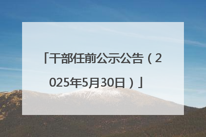 干部任前公示公告（2025年5月30日）