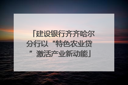 建设银行齐齐哈尔分行以“特色农业贷”激活产业新动能