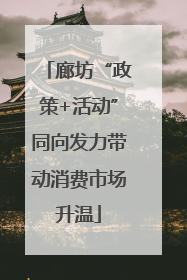 廊坊“政策+活动”同向发力带动消费市场升温