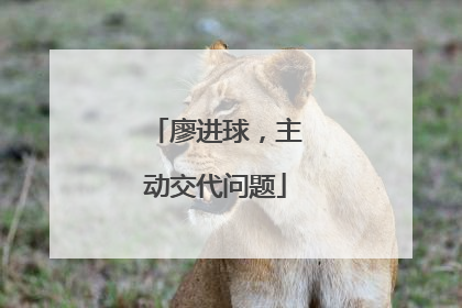 廖进球，主动交代问题