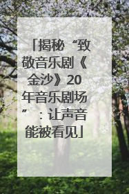 揭秘“致敬音乐剧《金沙》20年音乐剧场”：让声音能被看见