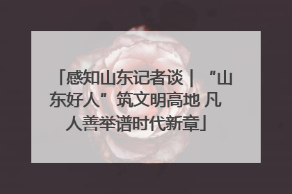 感知山东记者谈｜“山东好人”筑文明高地 凡人善举谱时代新章
