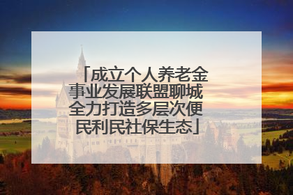 成立个人养老金事业发展联盟聊城全力打造多层次便民利民社保生态