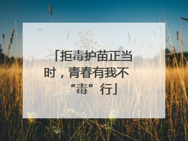 拒毒护苗正当时，青春有我不“毒”行