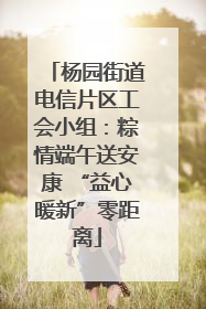 杨园街道电信片区工会小组：粽情端午送安康 “益心暖新”零距离