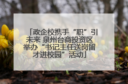 政企校携手“职”引未来 泉州台商投资区举办“书记主任送岗留才进校园”活动