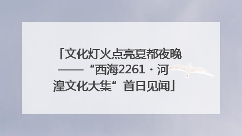 文化灯火点亮夏都夜晚——“西海2261・河湟文化大集”首日见闻