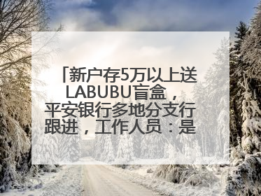 新户存5万以上送LABUBU盲盒，平安银行多地分支行跟进，工作人员：是行里统一的，进货渠道不清楚
